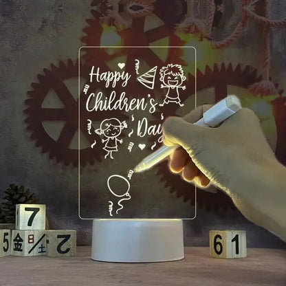 Transparent Creative LED Night Board with Pen & Eraser
