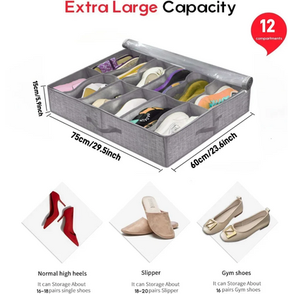 Under-Bed Shoe Organizer (12-Pair)