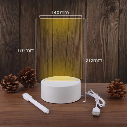 Transparent Creative LED Night Board with Pen & Eraser