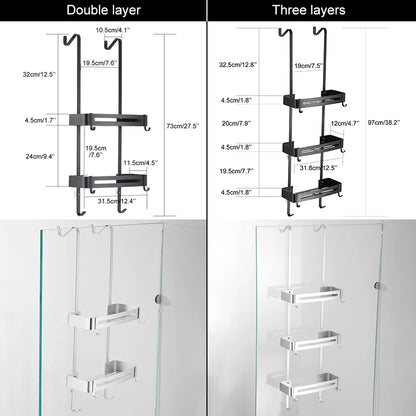 Nail-Free Hanging Bath Shelves